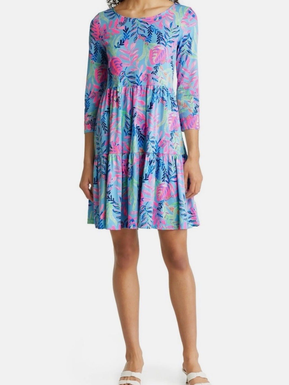 Lilly Pulitzer Geanna Swing Dress - Porto Blue You’ve Been Spotted XS NWT - Picture 2 of 8